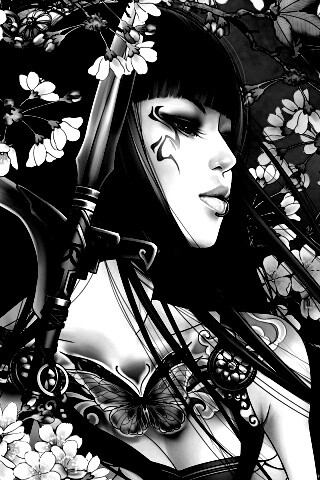 Элегантная девушка с оружием обои