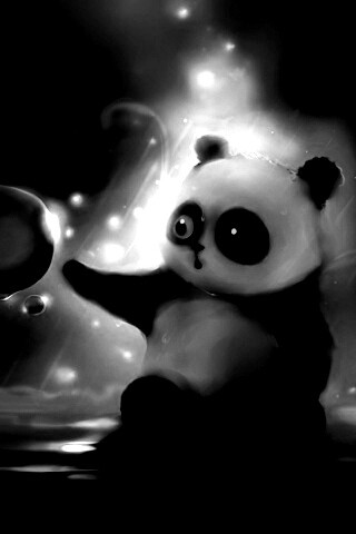 Панда и пузырек обои