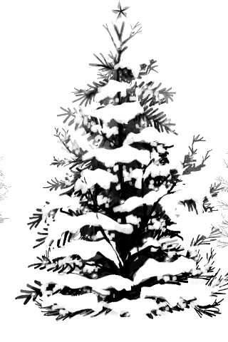 Украшенная ёлочка в лесу обои