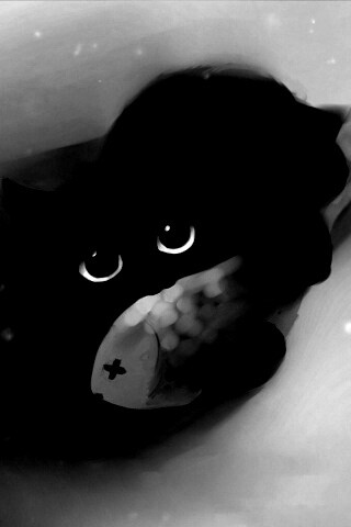 Кот с рыбкой обои