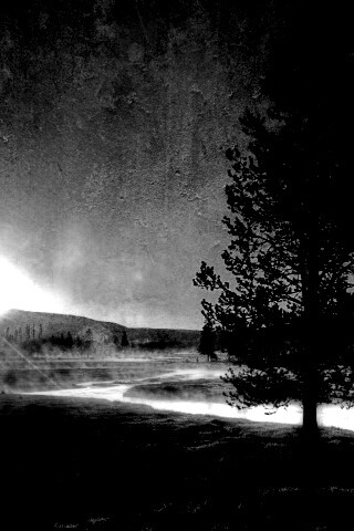 Закат за речкой обои