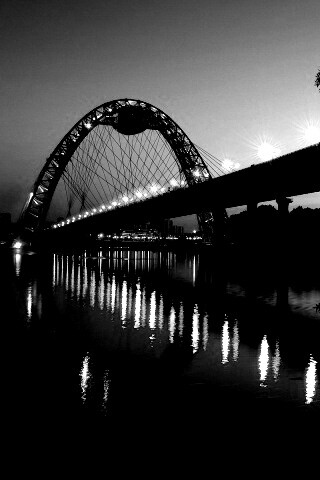 Мост в сумерках обои