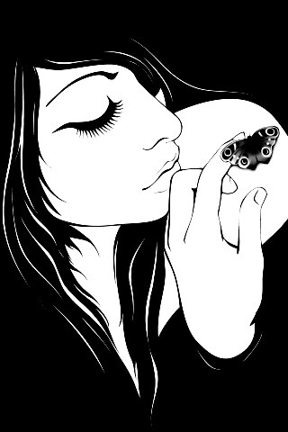 Бабочка на плече обои