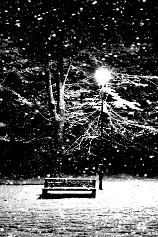 Ночь..улица..фонарь..скамейка.. обои