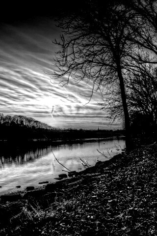 Осенний закат обои