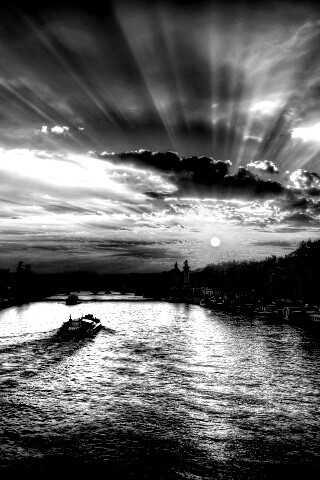 Закат над парижем HDR обои