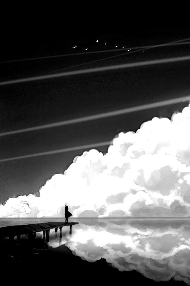 Облако на горизонте обои