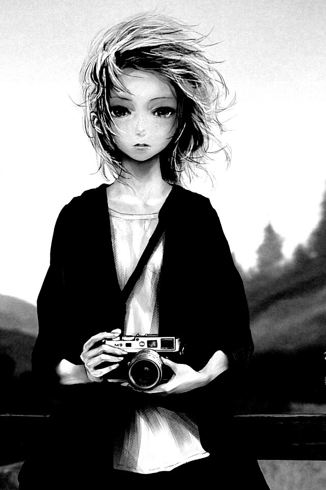 Девушка с фотоаппаратом обои