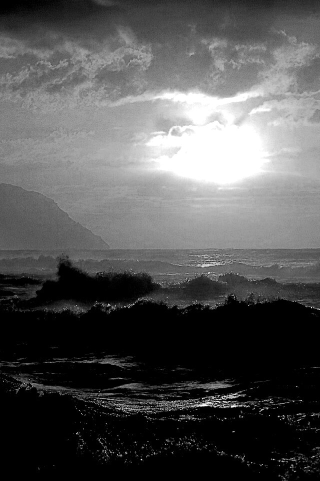 Волны на закате обои