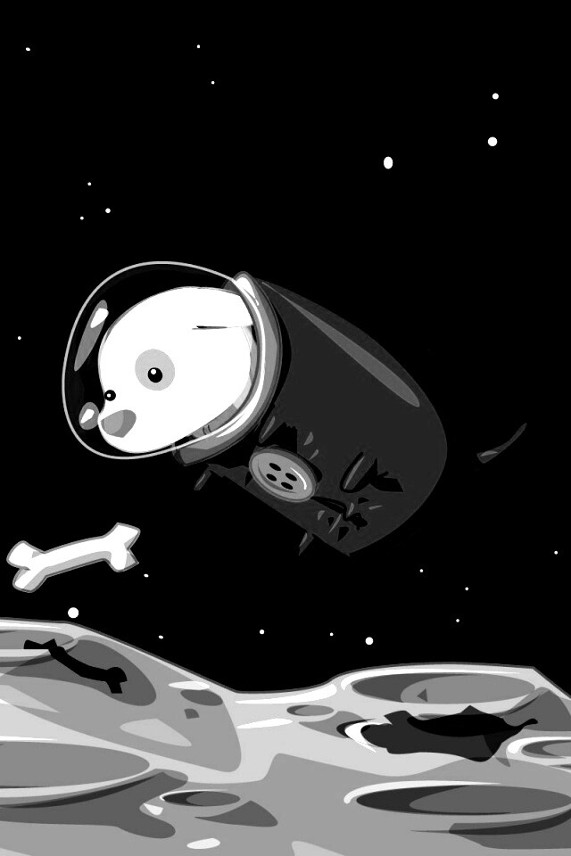 Собачка на луне обои