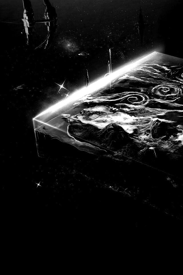 Кубическая земля в вакууме обои