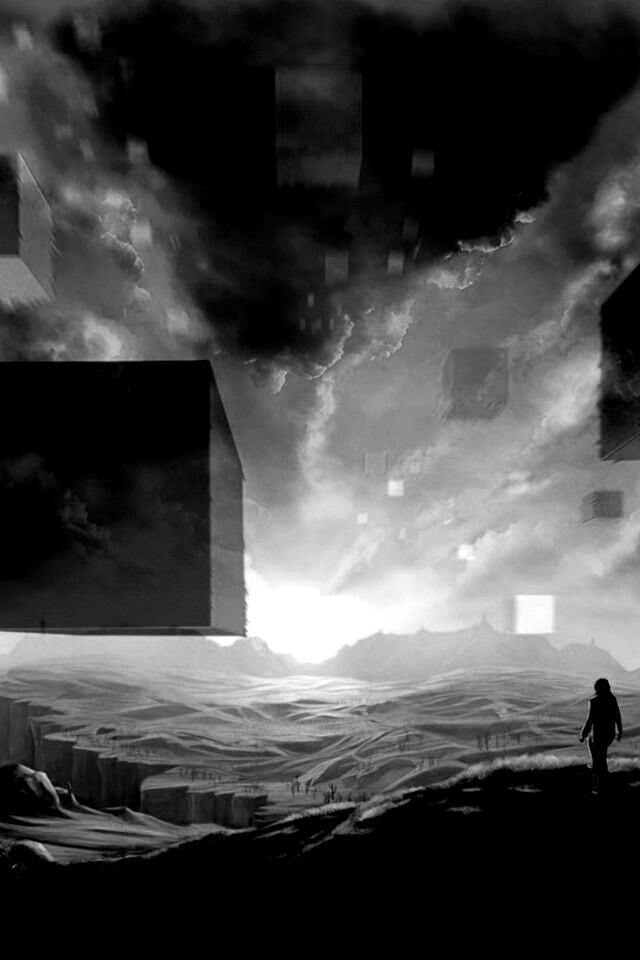 Кубы в небе обои