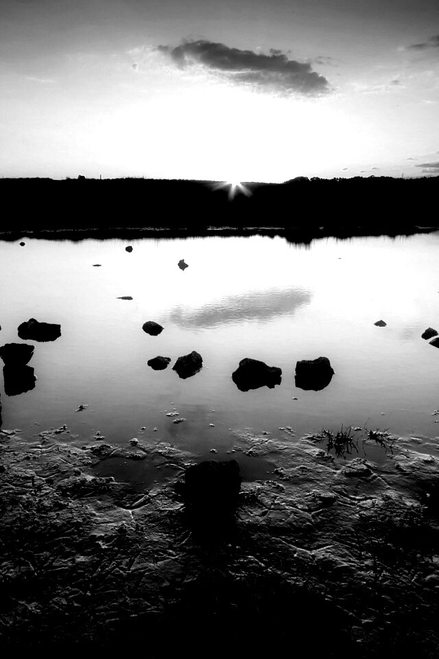 Обмелевшее озеро в Новой Зеландии обои