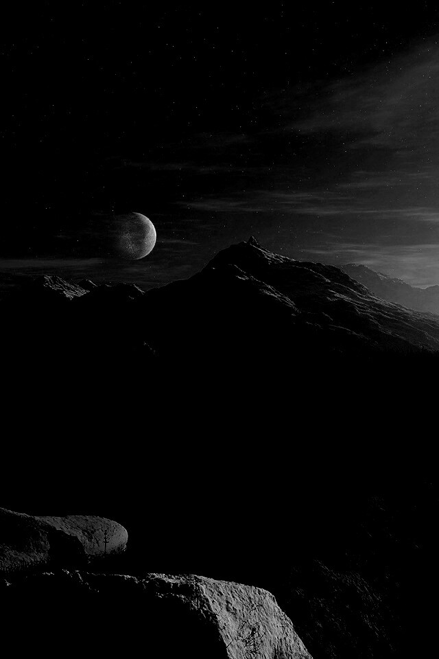 Луна над горами обои