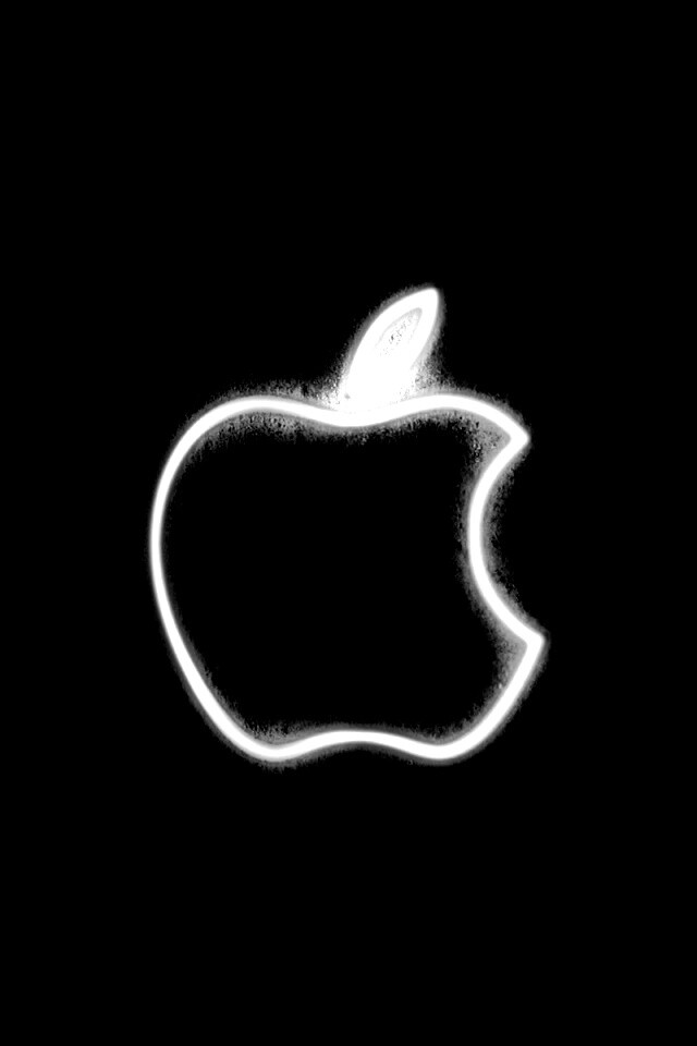 Неоновое лого Эпл обои