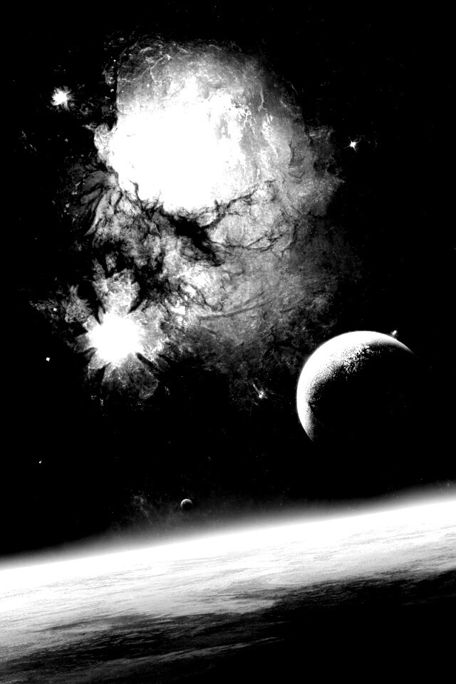 Черный космический туман обои