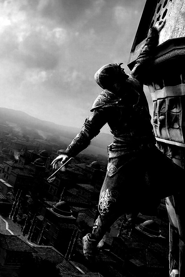 Ассасин лезет на башню обои