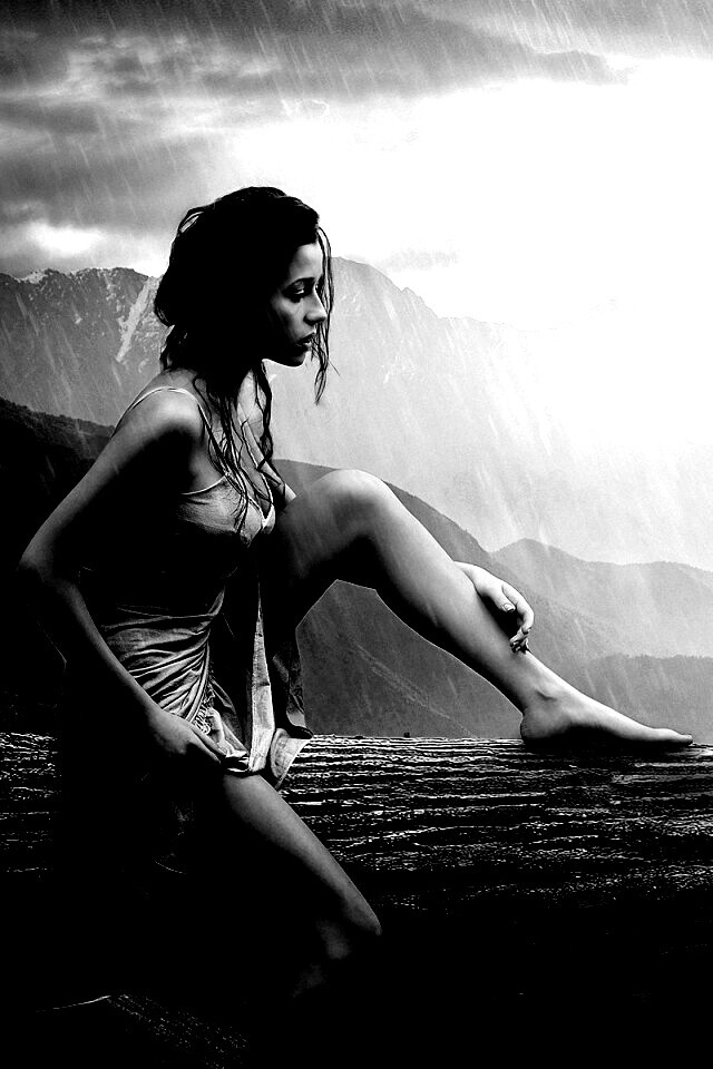 Девушка и кошка обои