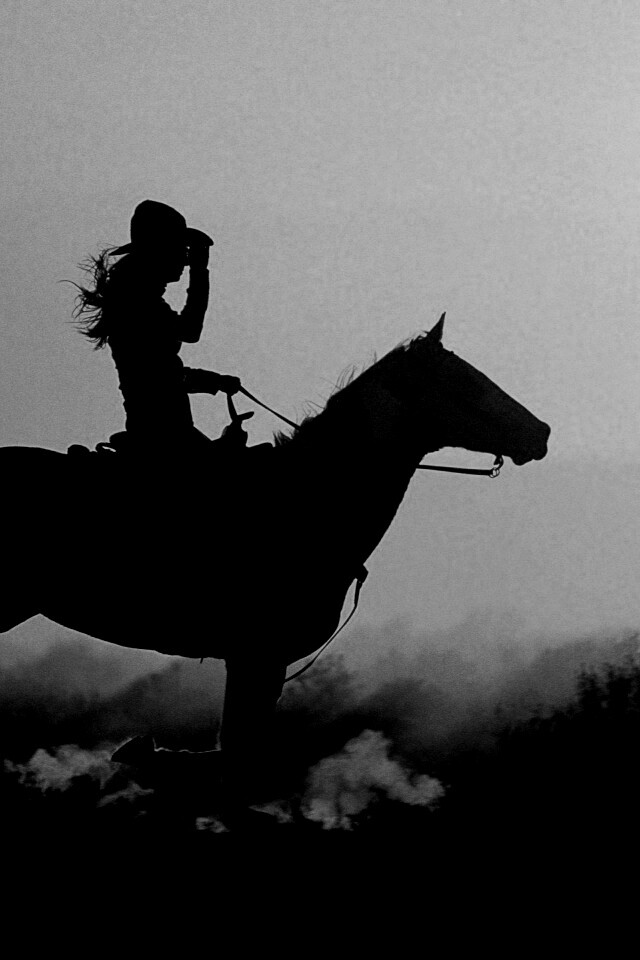 Наездница на закате обои