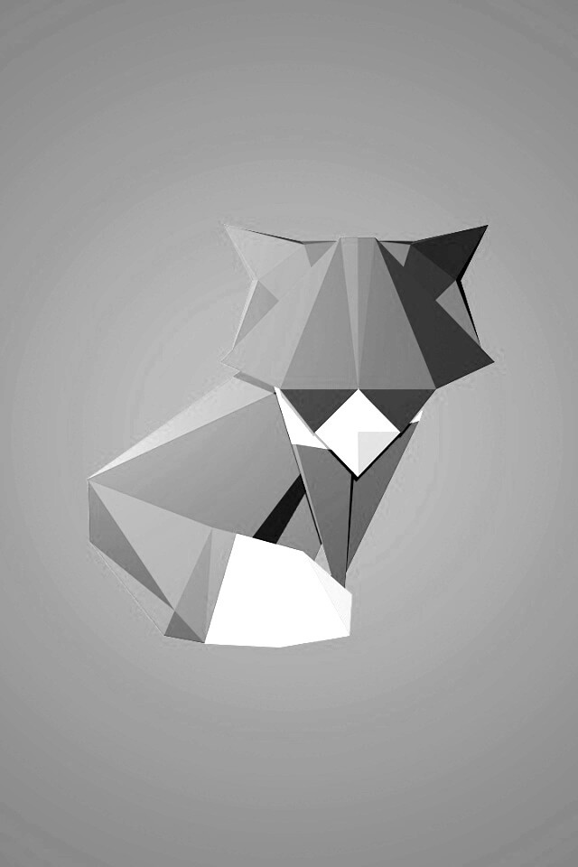 Origami fox обои