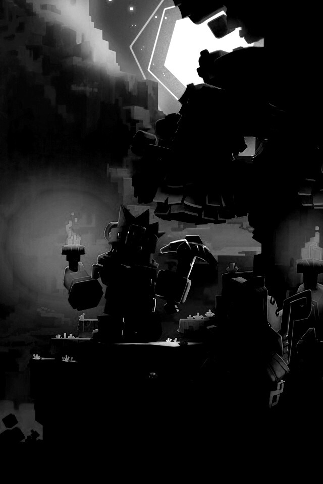 Парень с киркой и факелом смотрит в даль обои