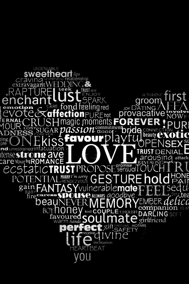 Слова любви обои