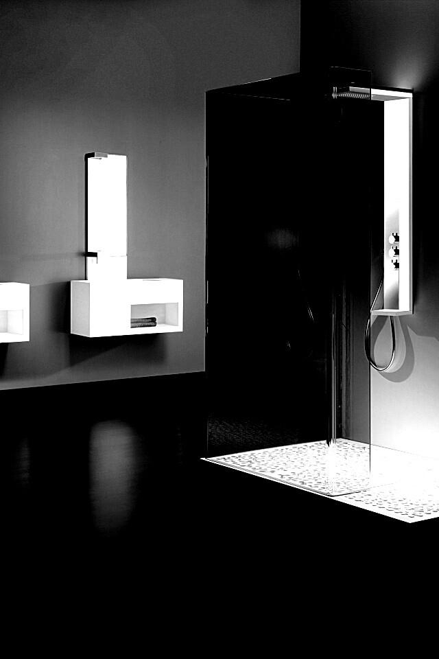 Ванная комната в стиле hi tech обои