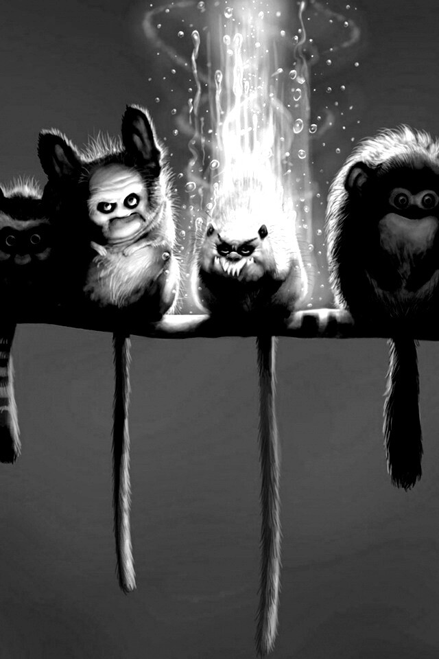 Существа на ветке обои