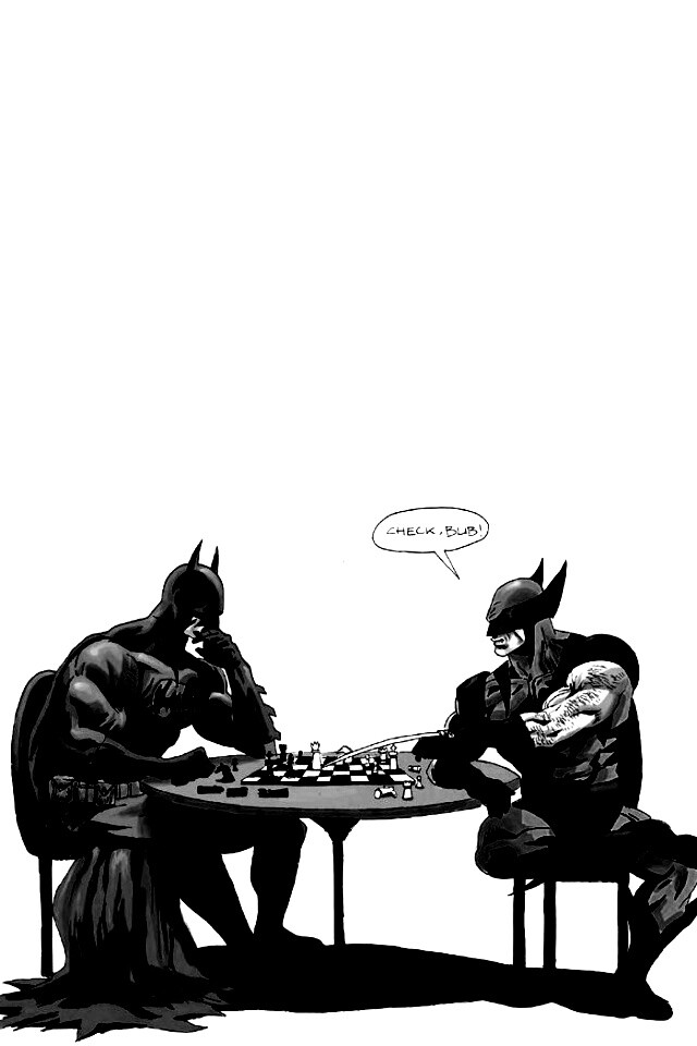 Бэтмен и Расомаха играют в шахматы обои