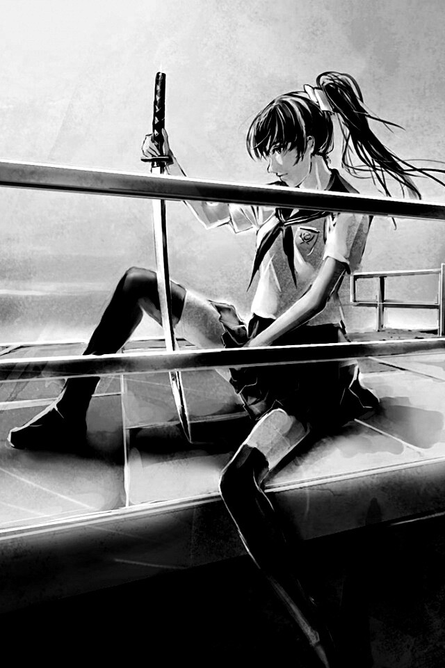 С катаной в руке обои