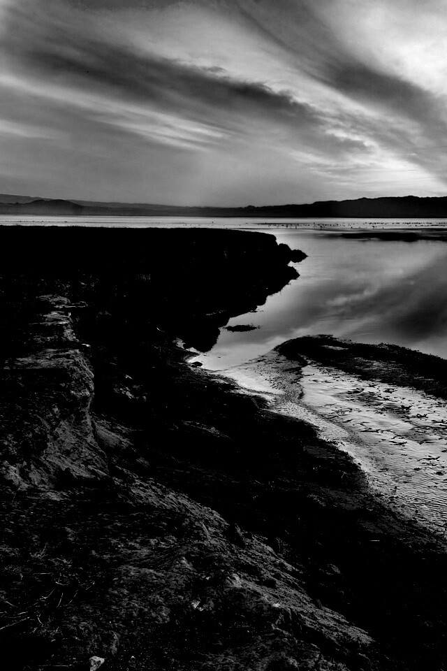 Озеро на закате обои