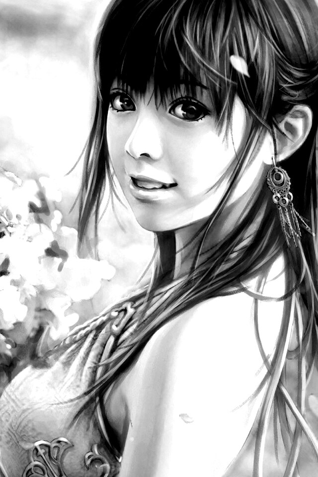 Девушка с цветами обои