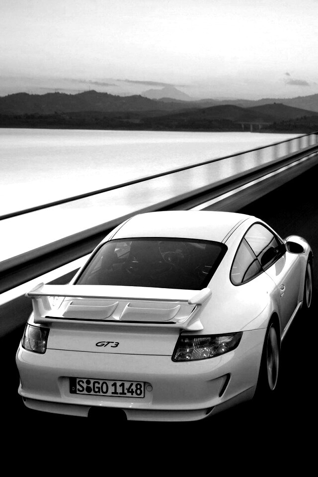 Порше на дамбе обои