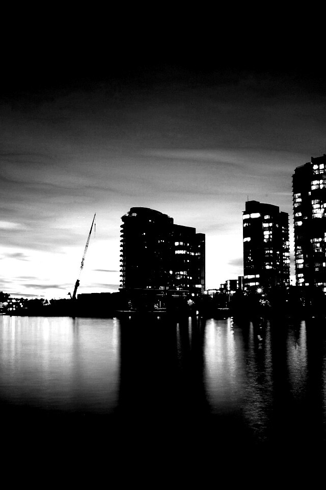 Фиолетовый закат в Ванкувере обои