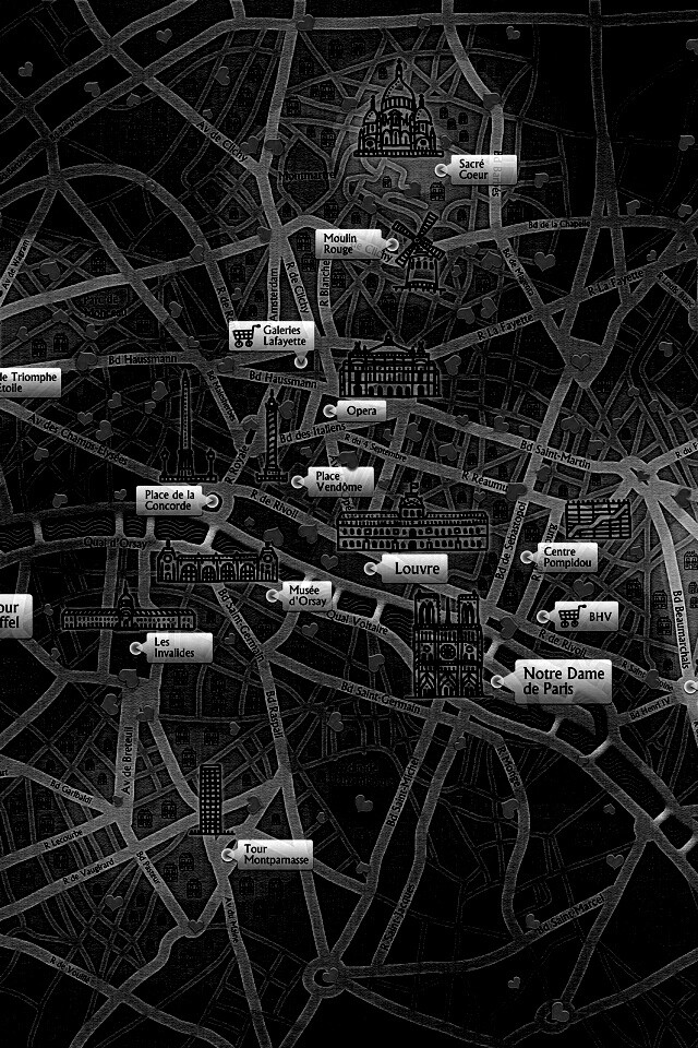 Карта Парижа обои