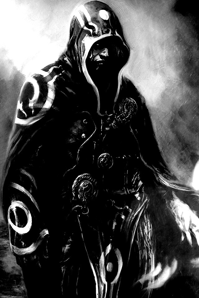 Темный маг в плаще-накидке обои