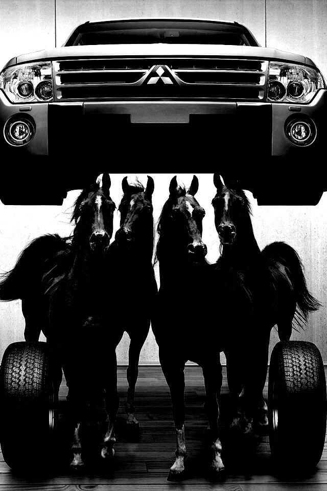 Лошадинные силы - принт Митсубиси обои