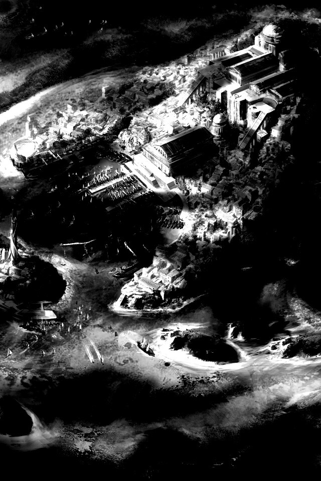 Город на острове обои