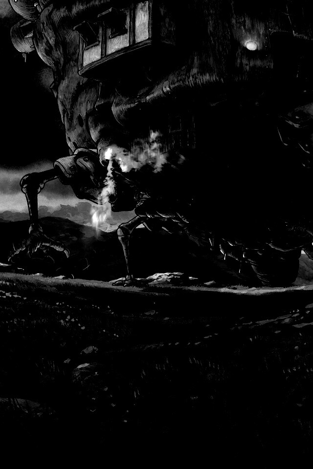 Ходячий замок в движении обои