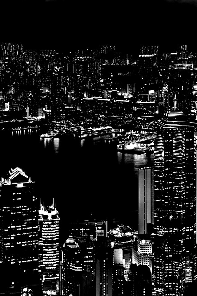 Небоскребы ночью обои