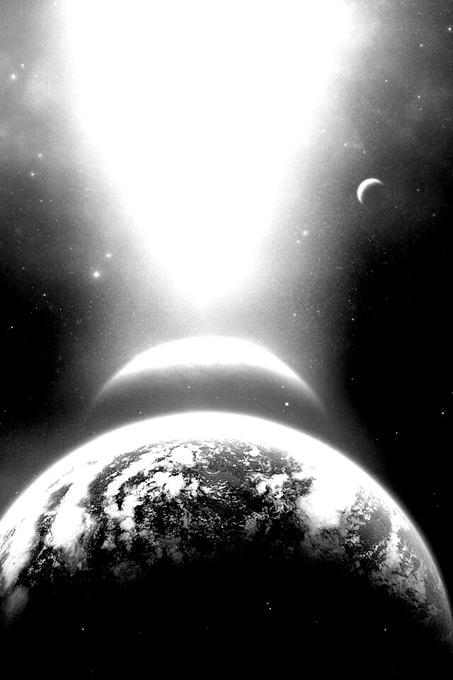 Свет звезды падает на планету обои