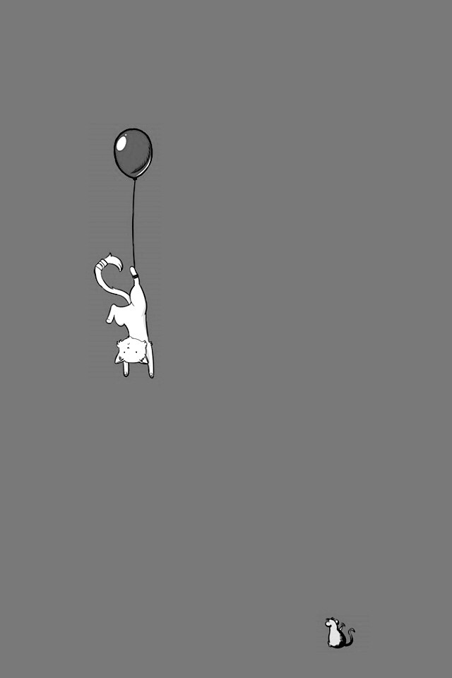 Котэ улетает на шаре обои