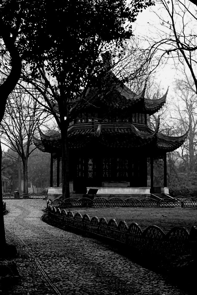 Домик я японском саду обои