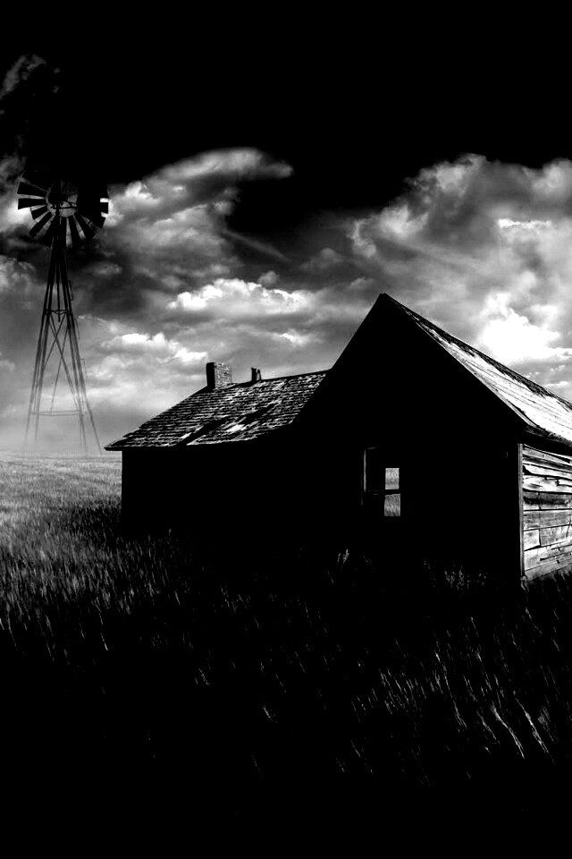 Домик в поле обои