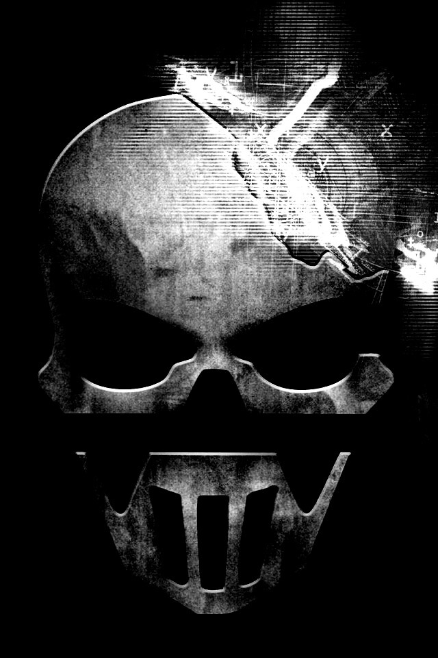 Контур стального черепа обои