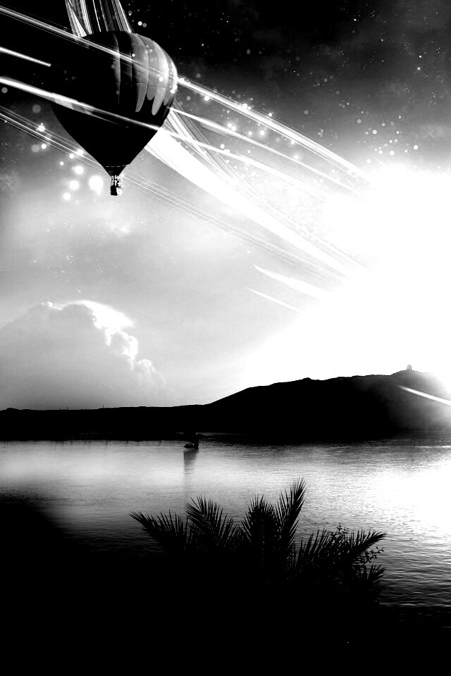 Радужный воздушный шар обои