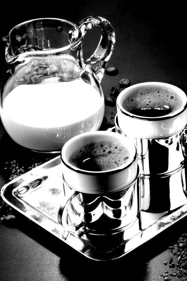 Поднос с кофе обои