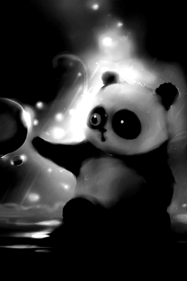 Панда и пузырек обои