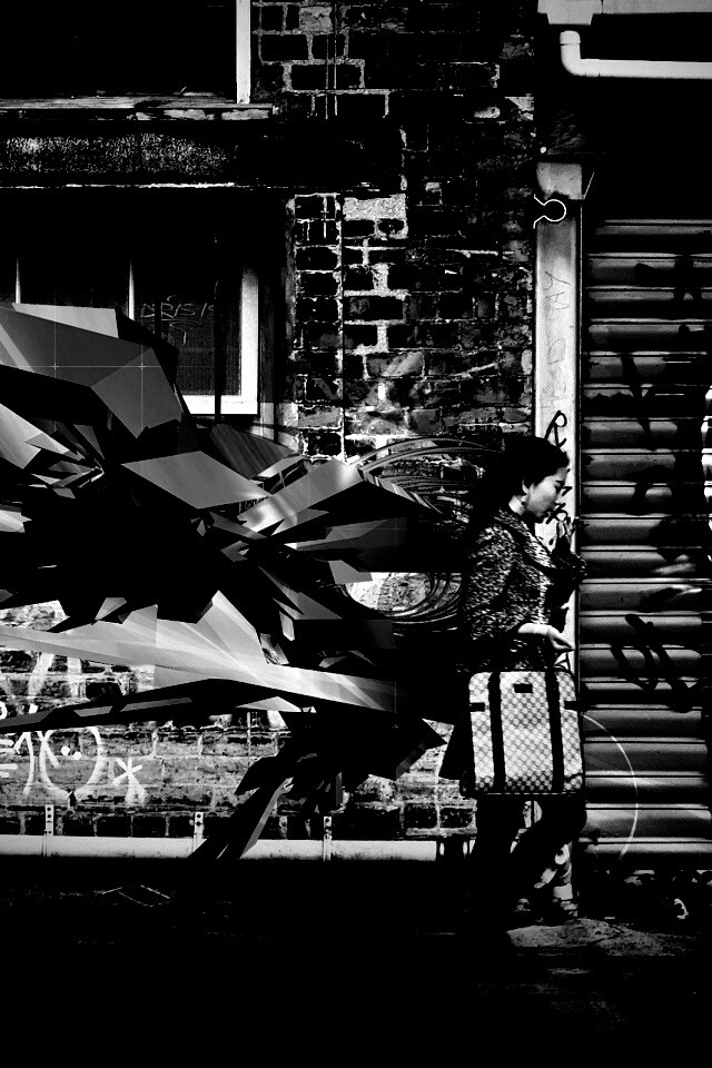 3D граффити на стене обои