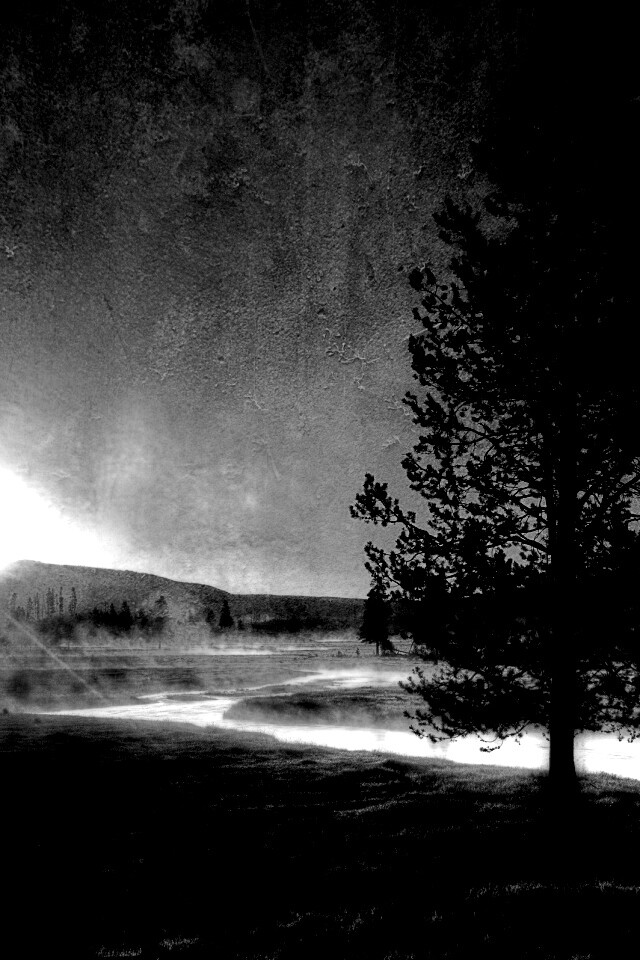 Закат за речкой обои